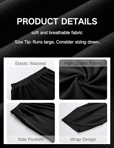 Womens Baggy Wide Leg Pants Casual Elastic Waisted Palazzo Harem Pants with Pockets