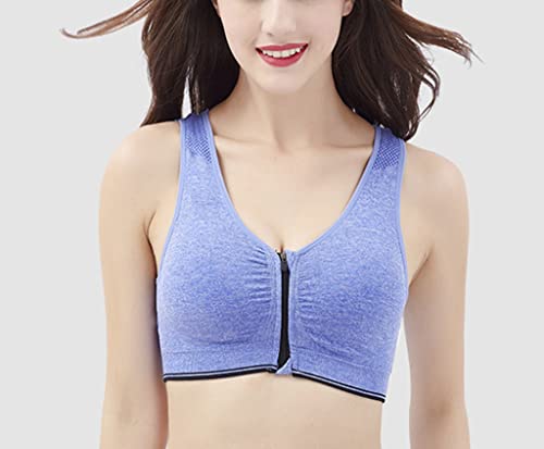 Women's Zip Front Sports Bra Wireless Post-Surgery Yoga Bras