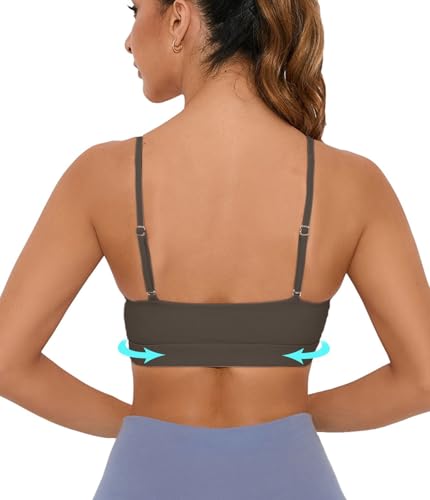 Sports Bra for Women Wirefree Racerback Workout Bras Sexy Thin Straps Yoga Sport Bras with Removable Pads