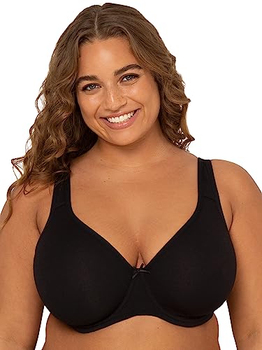 41GGmq99FdL.jpg Fit For Me By Women's Plus Size Cotton Unlined Underwire Bra-Pinch-Free Straps - Side and Back Smoothing