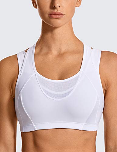 Sports Bras for Women High Support Mesh Full Coverage Racerback Wireless No Bounce Running Bras