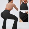 41GoRfkrBkL.jpg Flare Leggings for Women Tummy Control Flared Leggings No Front Seam Yoga Pants Women High Waisted Workout Bell Bottoms