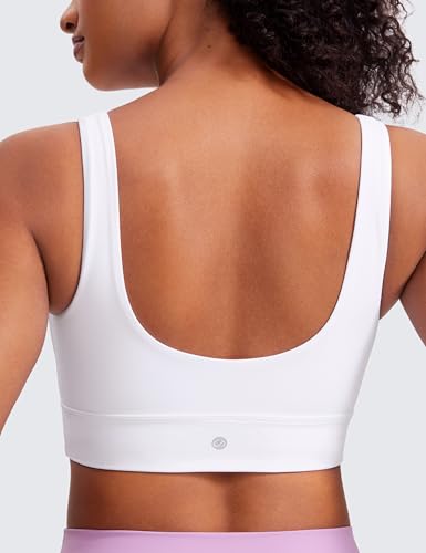 41HJyYopuQL.jpg Butterluxe Womens U Back Sports Bra - Scoop Neck Padded Low Impact Yoga Clothes Workout Crop Top with Built in Pads