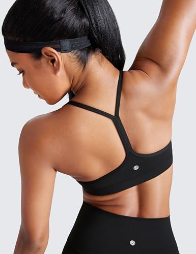 Butterluxe Womens Y Back Sports Bra - Padded Racerback Low Impact Spaghetti Thin Strap Workout Yoga Top