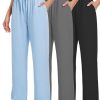 3 Pack Women's Lounge Pants Cozy Wide Leg Lounge Pants with Pockets Loose Flowy Yoga Sweatpants Workout Comfy Jogger