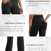 Yoga Pants Women with Pockets, Tummy Control Leggings Straight Leg High Waist Work Dress Pants Petite/Regular/Tall