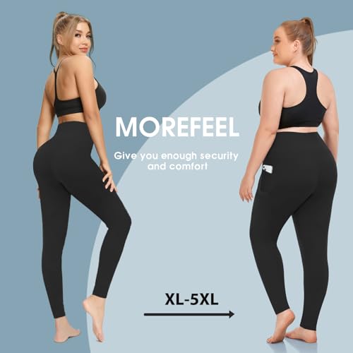 Plus Size Leggings for Women with Pockets-Stretchy XL-5XL Yoga Pants Tummy Control High Waist Workout Leggings