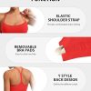 Padded Y-Back Sports Bra for Women - Racerback Low Impact Spaghetti Strap for Yoga Workout Top