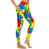 Colorful PuzzlePieces Autism Women's Yoga Pants Stretch Leggings with Pockets High Waist for Workout