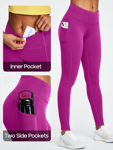 41M2EPpexfL.jpg Leggings with Pockets for Women Tummy Control High Waist Yoga Pants with pockets for Workout Athletic Leggings
