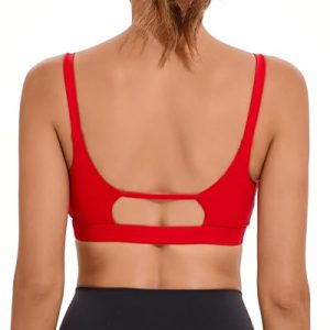 Sports Bras for Women,Square Neck Sports Bra Medium Support Yoga Bra Workout Crop Top with Removable Cups