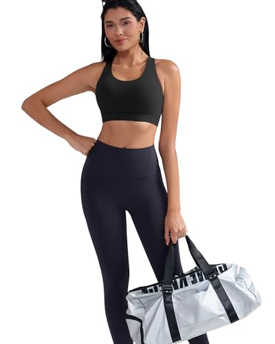 41OmophOV8L.jpg Sports Bra for Women, Criss-Cross Back Padded Strappy Sports Bras Medium Support Yoga Bra with Removable Cups