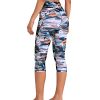 Women's High Waisted Yoga Capris with Pockets, Tummy Control Non See Through Workout Athletic Running Capri Leggings
