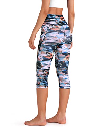 Women's High Waisted Yoga Capris with Pockets, Tummy Control Non See Through Workout Athletic Running Capri Leggings