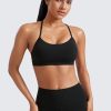 Butterluxe Womens Y Back Sports Bra - Padded Racerback Low Impact Spaghetti Thin Strap Workout Yoga Top