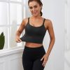 41UrvCNVORL.jpg Sports Bras for Women High Support Longline Workout Tank Tops Built in Bra Strappy Yoga Padded Crop Top