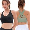 41WmmK8x1EL.jpg Padded Sports Bras for Women: Support Strappy Adjustable Straps Cross Back Sport Bra Pack for Workout Yoga Running Gym