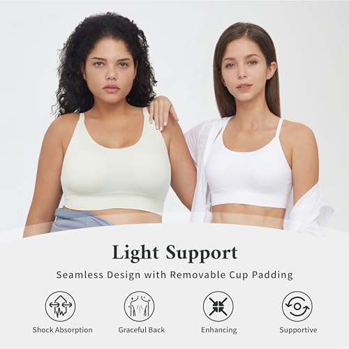41XLrVeuwDL.jpg Womens Sports Bras for Women Light Support Padded Workout Bras for Women Supportive Seamless Women's Wireless Yoga Bra