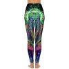Evil God Glowing Women's Yoga Pants Stretch Leggings with Pockets High Waist for Workout