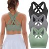 41bOdnMmHL.jpg Padded Sports Bras for Women: Support Strappy Adjustable Straps Cross Back Sport Bra Pack for Workout Yoga Running Gym