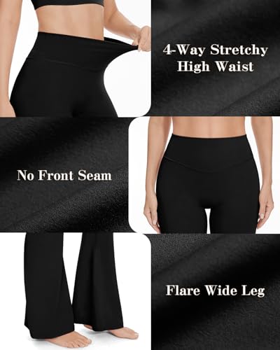 41bQECXqJ1L.jpg Women's High Waist Flare Yoga Pants, No Front Seam, Casual Leggings with Tummy Control, 29/31/33" Inseam