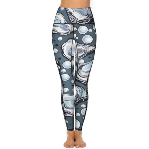 Oyster Women's Yoga Pants Stretch Leggings with Pockets High Waist for Workout