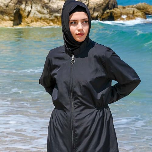 41eU4l2o-ML.jpg Islamic Long Sleeve Swimsuits for Women Modest Muslim 4 PCS | Full Cover Rash Guard Burkini | Arabic Swimwear