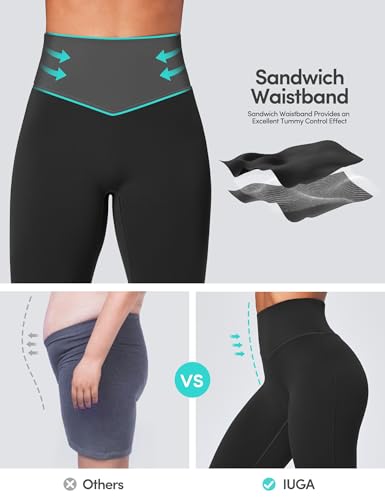 41gl3cMJW1L.jpg Flare Leggings for Women Tummy Control Flared Leggings No Front Seam Yoga Pants Women High Waisted Workout Bell Bottoms