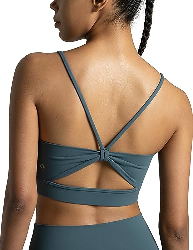Women's Dreamlux Bowknot Strappy Sports Bras Light Impact Workout Yoga Tops