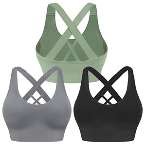 41k1QP4eZSL.jpg Sports Bra for Women Padded Medium Support Criss Cross Strappy Bras Seamless High Impact Yoga Exercise Athletic Bras