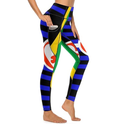 41k1kc52LFL.jpg Jamaica DDLG Proud Flag Women's Yoga Pants Stretch Leggings with Pockets High Waist for Workout