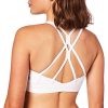 41nEZxz65KL.jpg Strappy Sports Bra for Women Sexy Crisscross Back Light Support Yoga Bra with Removable Cups