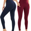 4 Pack Leggings with Pockets for Women,High Waist Tummy Control Workout Yoga Pants