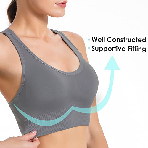 41ngcQNF3eL.jpg Sports Bra for Women Padded Medium Support Criss Cross Strappy Bras Seamless High Impact Yoga Exercise Athletic Bras