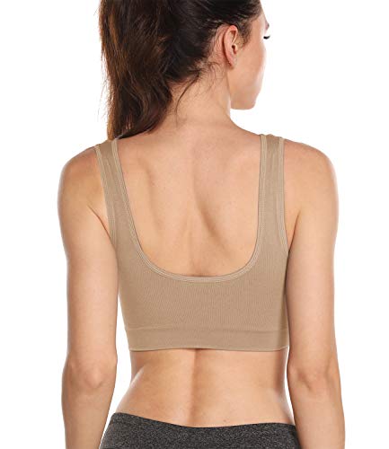 3 Pack Sports Bras for Women Wirefree Padded Workout Yoga Gym Fitness Bra Medium Support