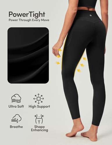 Compression Leggings with Pockets for Women Tummy Control Leggings No Front Seam Workout High Waist Yoga Pants