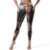 Pin Up Woman on Motorcycle Women's Yoga Pants Stretch Leggings with Pockets High Waist for Workout