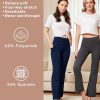 Bootcut Yoga Pants with Pockets for Women 30" Wide Leg Pants High Waist Tummy Control Workout Yoga Pants