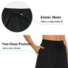 Womens Capri Pants Loose Yoga Pants Wide Leg Drawstring Comfy Lounge Pajama Capris Sweatpants with Pockets