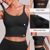 41tfT3XbGZL.jpg Sports Bras for Women High Support Longline Workout Tank Tops Built in Bra Strappy Yoga Padded Crop Top