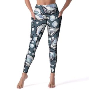 Oyster Women's Yoga Pants Stretch Leggings with Pockets High Waist for Workout