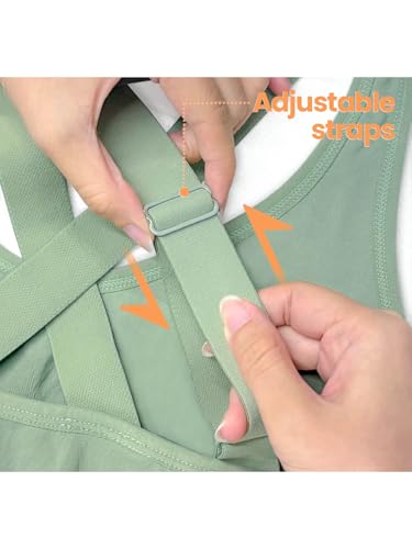 41ux6KbxEIL.jpg Padded Sports Bras for Women: Support Strappy Adjustable Straps Cross Back Sport Bra Pack for Workout Yoga Running Gym