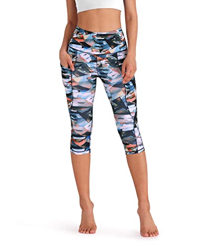 Women's High Waisted Yoga Capris with Pockets, Tummy Control Non See Through Workout Athletic Running Capri Leggings