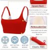 41v9erQOy3L.jpg Sports Bras for Women,Square Neck Sports Bra Medium Support Yoga Bra Workout Crop Top with Removable Cups
