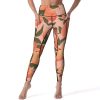 Fresh Peach Fruits Women's Yoga Pants Stretch Leggings with Pockets High Waist for Workout