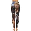 Pin Up Woman on Motorcycle Women's Yoga Pants Stretch Leggings with Pockets High Waist for Workout
