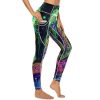 Evil God Glowing Women's Yoga Pants Stretch Leggings with Pockets High Waist for Workout