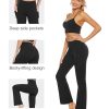 Bootcut Yoga Pants with Pockets for Women 30" Wide Leg Pants High Waist Tummy Control Workout Yoga Pants