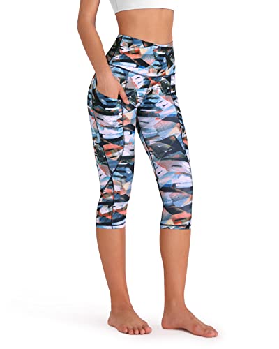 Women's High Waisted Yoga Capris with Pockets, Tummy Control Non See Through Workout Athletic Running Capri Leggings