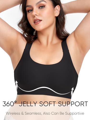 Womens Wireless Push Up Bras for Women No Underwire Seamless Full Coverage Supportive T Shirt Everyday Bras